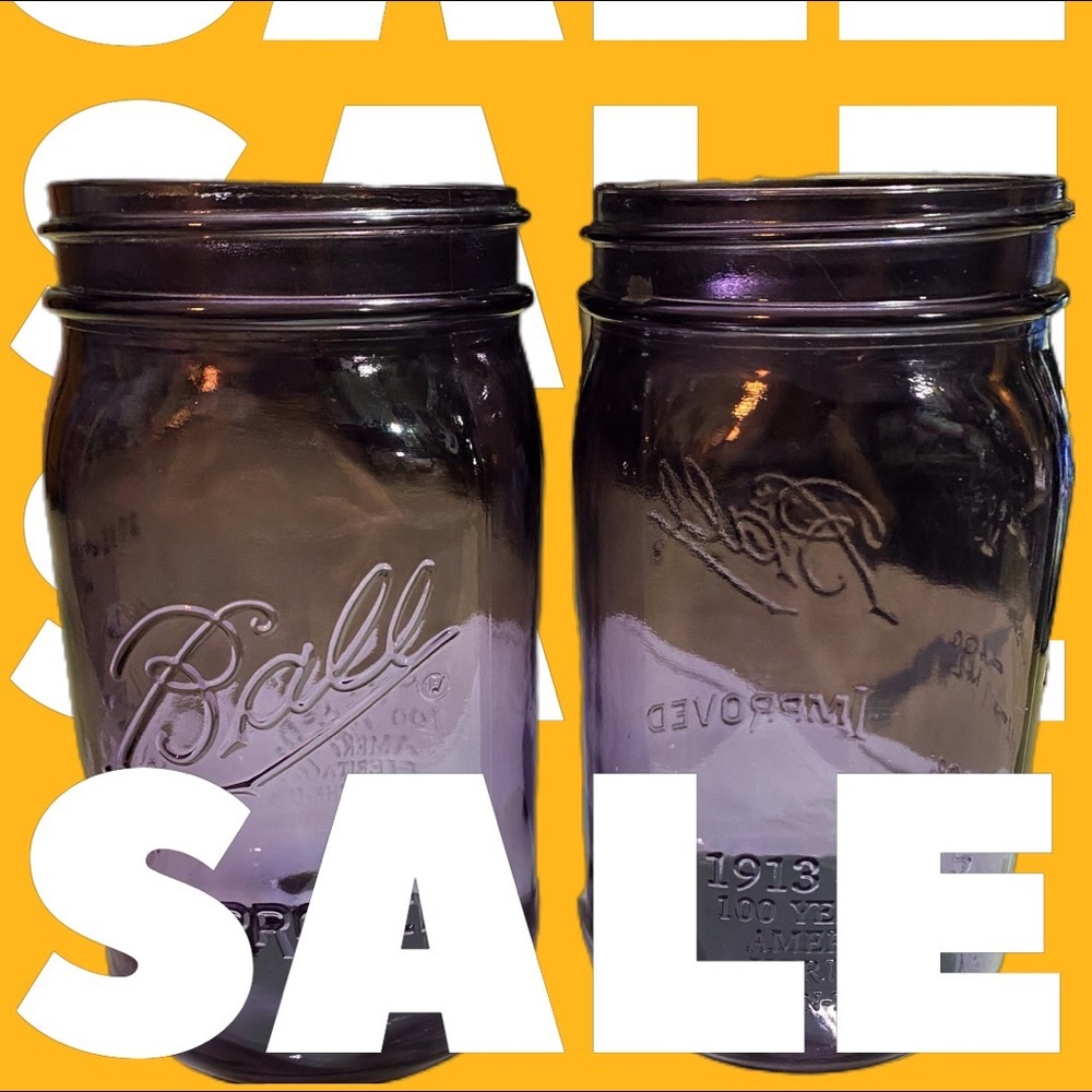 Ltd Edition Rare Find Purple Ball Mason Jars (2)